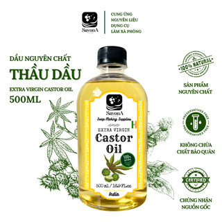 500ml dầu thầu dầu nguyên chất 500ml savona làm xà phòng mỹ phẩm - extra virgin castor oil 500ml