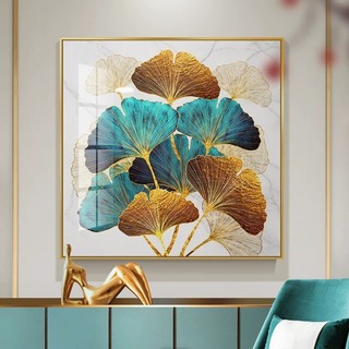 Tranh Treo Tường Lá Bạch Quả May Mắn Trang Trí Phòng Khách/ Hành Lang/ Spa/ Salon/ Decor Nhà/ Quà Tặng CTY Hàng Cao Cấp