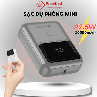 Sạc Dự Phòng Mini Basefast Pin Sạc Nhanh 22.5W Màn Led Hiển Thị Thiết Kế Nhỏ Gọn cho iP samsung Xiaomi