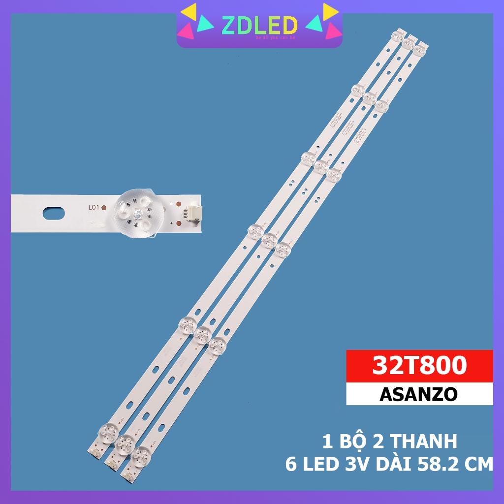 THANH LED TIVI  ASANZO 32T800 32S800 32S890 JL.D32061330-083AS-M HÀNG ZIN HÃNG MỚI 100%, BỘ 2 THANH 