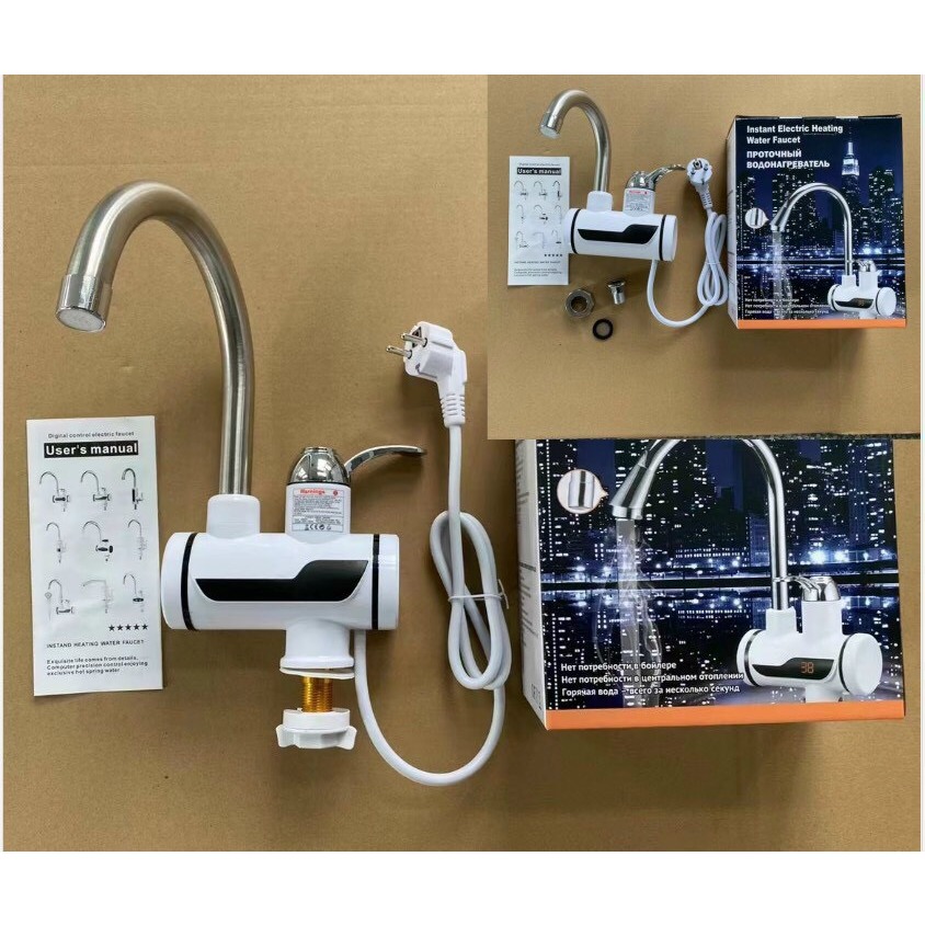 -Máy Làm Nóng Nước Trực Tiếp Kèm Đầu CB Chống Giật, An Toàn tuyệt đối