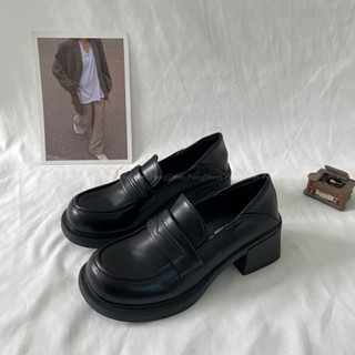 Giày Loafer mũi tròn, đế cao 5cm Pong Shoes- Full Box- Mã 1651