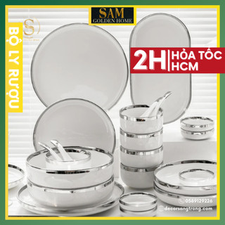 Bộ chén đĩa sứ adelaide cao cấp nhập khẩu hàn quốc phong cách bắc âu