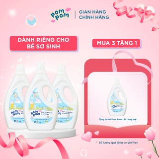   Giặt Xả Cho Bé Sơ Sinh 0-12 Tháng PomPom Newborn Sạch Sâu Nôn Trớ, Khử Mùi Hôi Sữa Tè Khai