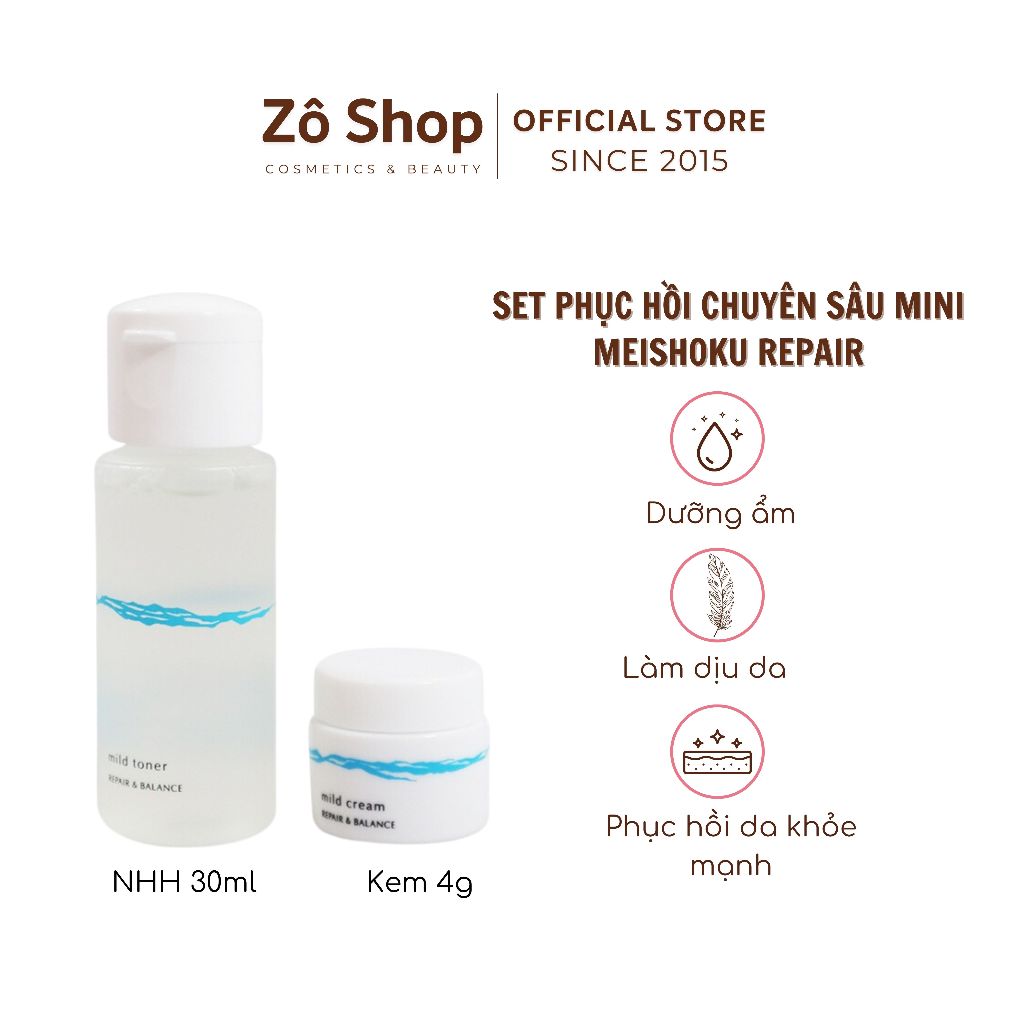 Set Mini Phục Hồi Chuyên Sâu Meishoku Repair & Balance Mild Lotion & Cream