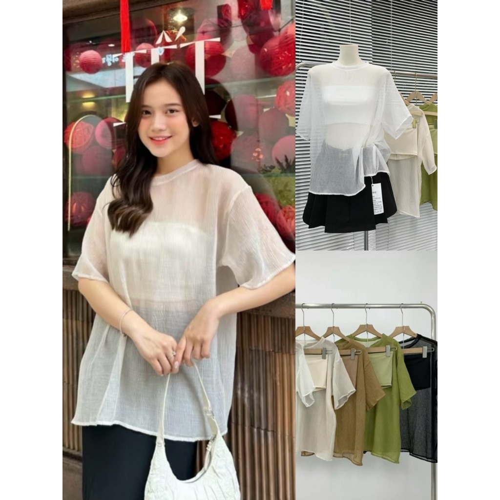 Set áo tơ nhăn cộc tay kèm quây 247store.vn - Setaotococtay167_P0K47