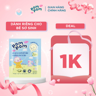  Nước Giặt Xả Cho Bé Sơ Sinh 0-12 Tháng Pom Pom Newborn Sạch Sâu Nôn Trớ cùng Hương Phấn Rôm Dịu Nhẹ