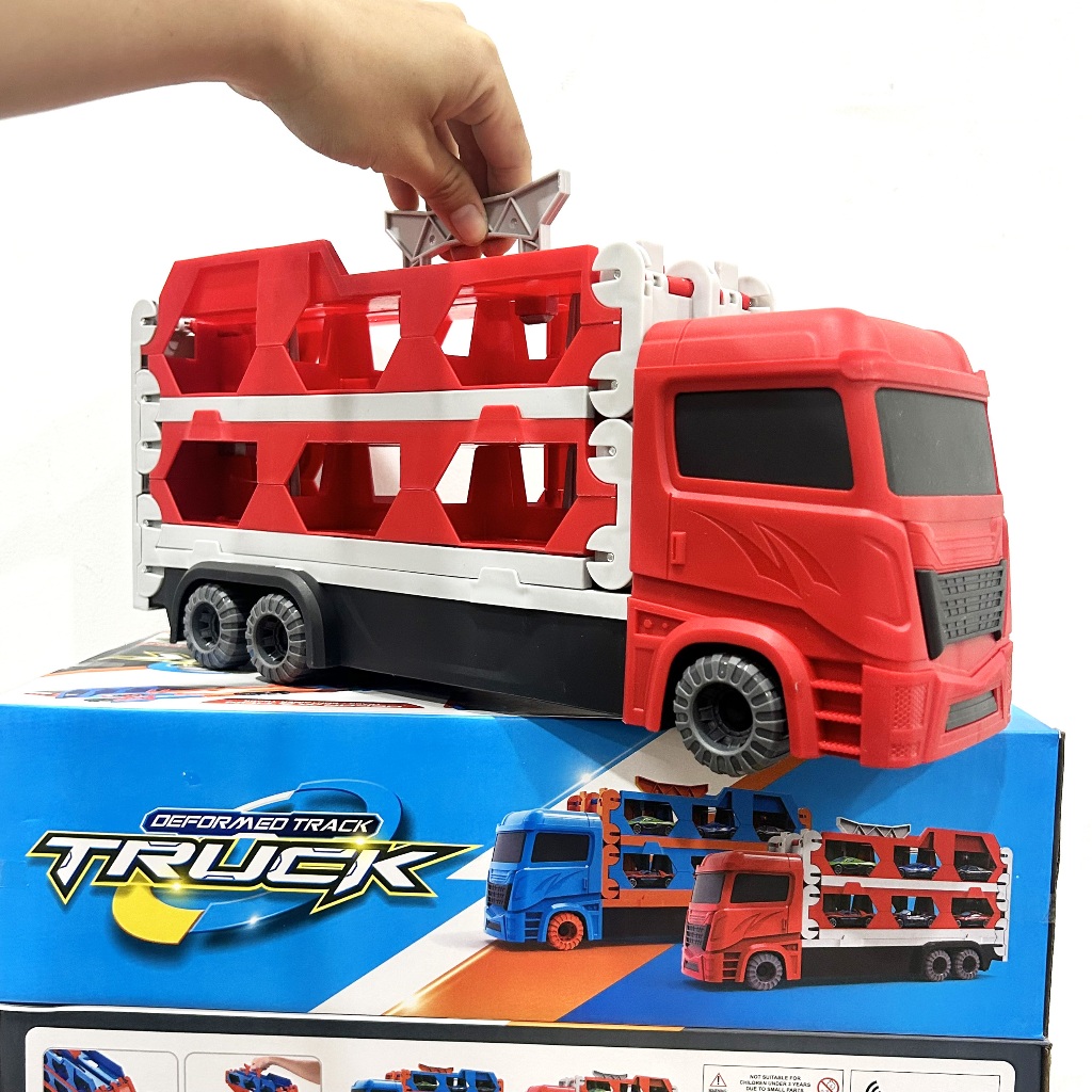 Xe Tải 3 Tầng Kéo Dài 1m6 Kèm 6 Xe Cho Bé, Xe Đua Ô Tô Cho Bé Trai LAHAKID'S