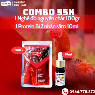 [COMBO 55K] 1 Nghệ đỏ nguyên chất Combat Turmeric 100gr + 1 Protein đạm gà nhân sâm 10ml