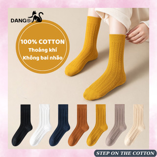 CHUYÊN DỤNG DÀY DẶN | Tất vớ nữ cổ cao cotton cao cấp thấm hút mồ hôi khi di chuyển nhiều
