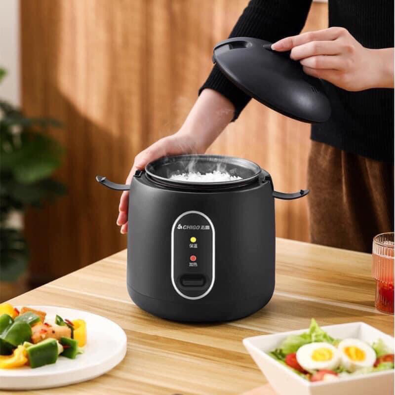 Nồi cơm điện mini 1,2lit Chigo nấu cơm, gạo lứt, dành cho 1-2 người ăn