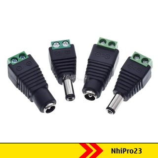 Jack DC nối nguồn đực/cái 5.5x2.1mm domino - Jack nguồn Camera có ốc vặn