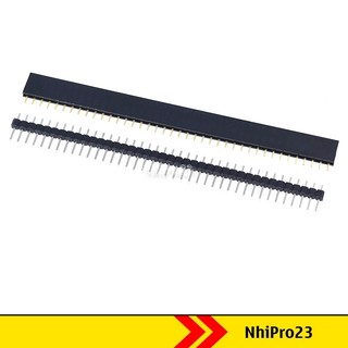 Thanh jump đực/cái 1*40p 2.54mm - jump đực đơn thẳng, jump cái đơn thẳng xuyên lỗ