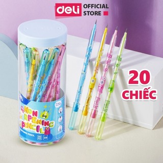 Bút Chì Khúc Deli Chì Đậm Hình Dễ Thương - Bút Viết Chì Đốt Cho Bé Tập Viết Vẽ Tranh - Mix Màu