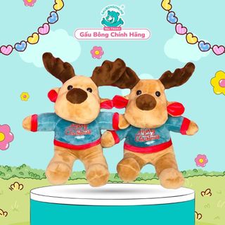 Gấu Bông Tuần Lộc Áo Merry Christmas Cao Cấp Siêu Dễ Thương