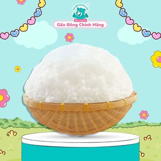 1 KG Bông gòn lông xoắn 3 chiều 7D trắng tinh, cao cấp nhồi gối, gấu bông