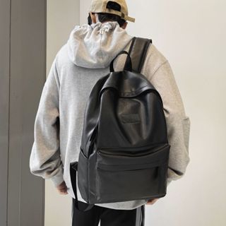 Balo nam đi học balo da pu trơn có ngăn bí mật chống sốc laptop 17 inch thời trang BL23