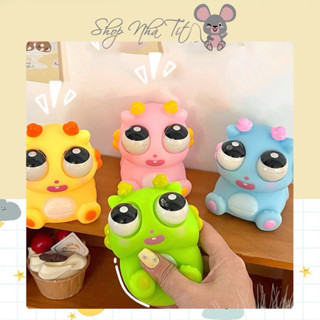 Squishy rồng mắt lồi đồ chơi bóp và nhìn chằm chằm khủng long sâu xanh