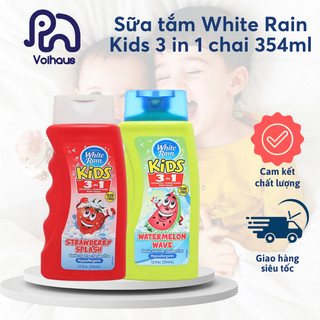 Sữa Tắm Gội Toàn Thân Trẻ Em cung cấp độ ẩm làm mềm da cho trẻ White Rain Kids 3IN1 chai 354ml hàng nhập khẩu chính hãng