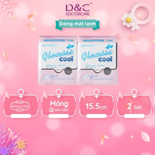 Combo 2 gói băng vệ sinh thảo dược Glamiss Cool hàng ngày 15.5 cm siêu thấm hút