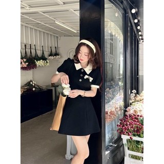 Đầm Umi cổ trụ nơ ngực tiểu thư siêu xinh MẶC NHÀ DU LỊCH VÀ CÁC BUỖI TIỆC CÙNG BẠN BÈ
