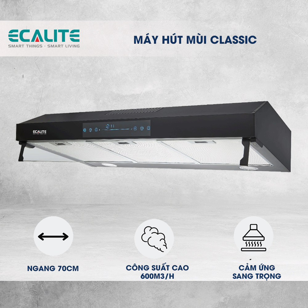 [FREESHIP HCM] - Máy Hút Mùi Classic Ecalite EH-CL700T - Ngang 70cm - Điều Khiển Vẫy Tay, Cảm Ứng