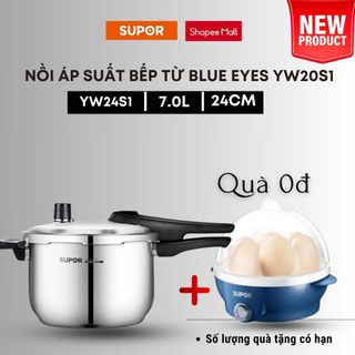 Nồi áp suất bếp từ SUPOR hiển thị áp suất inox 304 cao cấp BLUE EYES YW24S1