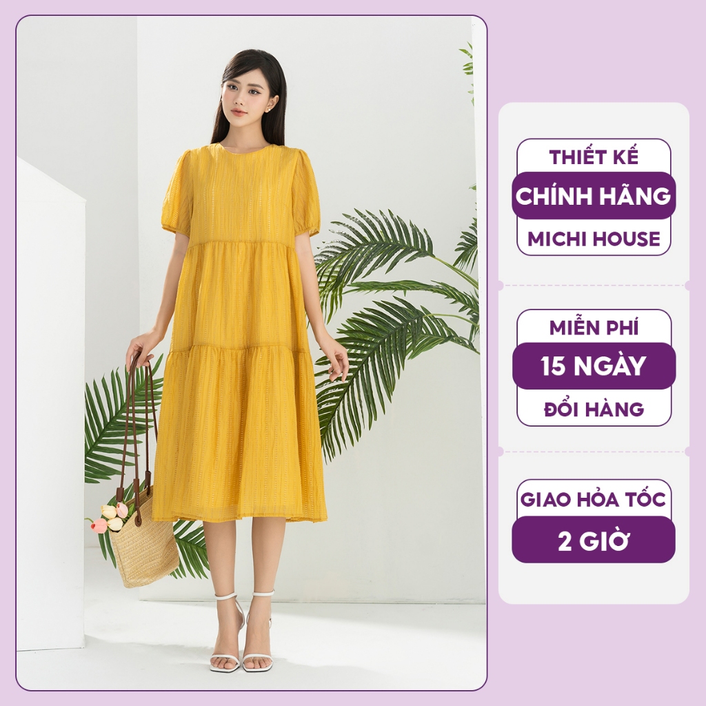 Đầm Suông Babydoll Michi House Váy Xuông Thiết Kế Dáng Dài Qua Gối Phong Cách Nhẹ Nhàng Freesize Bầu Mặc Xinh V651