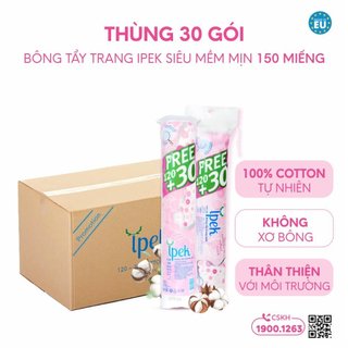Thùng 30 bông tẩy trang Ipek Thổ Nhĩ Kì chính hãng 150 miếng