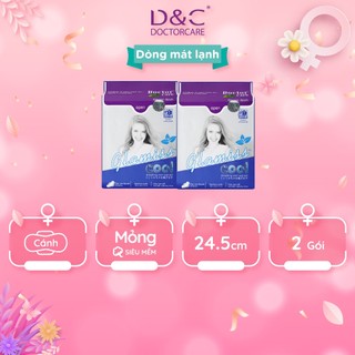 Combo 2 gói băng vệ sinh thảo dược Glamiss Cool ban ngày 24.5 cm siêu thấm