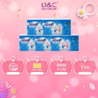 Giấy ăn Slisoft Vàng đa năng thân thiện môi trường không chất tẩy trắng an toàn cho cả gia đình Combo 5 gói