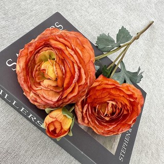 Hoa hồng - hoa lụa loại 1| 1 cành 2 bông 1 nụ