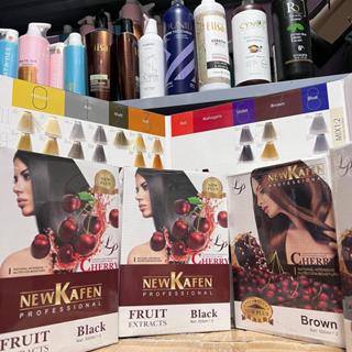 Thuốc Nhuộm Tóc New Kafen Cherry Đỏ 500ML không bám da đầu có đen và nâu