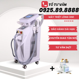 Máy opt 3 tay cầm hifu nâng cơ - cầm triệt lông vĩnh viễn - laser xóa xăm | hàng chính hãng