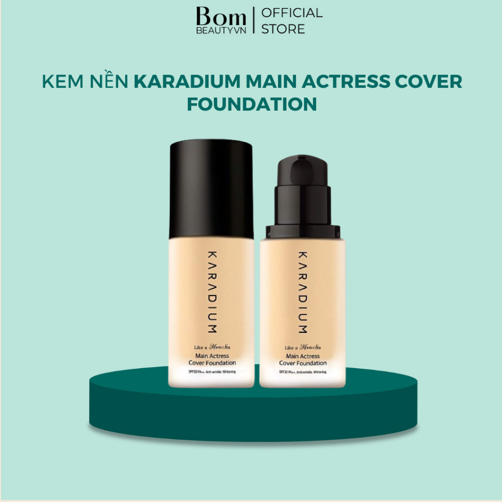 Kem Nền Mỏng Nhẹ Tự Nhiên, Che Khuyết Điểm Hoàn Hảo Karadium Main Actress Cover Foundation 30ml SPF30/PA++