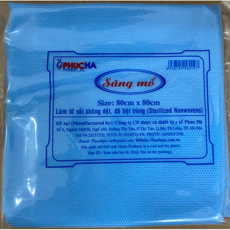 (combo 10 gói) Săng mổ 80x80cm Phúc Hà