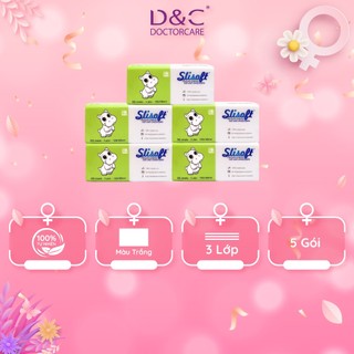 Giấy ăn Slisoft Trắng tự nhiên 300 tờ, đa năng thân thiện môi trường an toàn cho cả gia đình Combo tiết kiệm