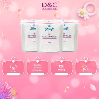 Combo bông tẩy trang Slisoft cotton không dệt, mềm mịn an toàn cho da