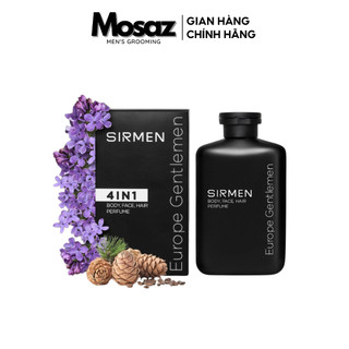 Sữa tắm gội nam 4 in 1 hương nước hoa châu Âu SIRMEN Europe Gentlemen cao cấp 350g công nghệ EU-Nano Xuất Xứ Châu Âu