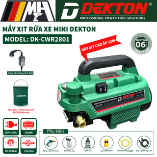 Máy Rửa Xe Gia Đình Dekton DK-CWR2801 - Công Suất 2800W - Chỉnh Áp - Rơ Le Chống Giật - Lọc Chống Cặn Đường Cấp Nước