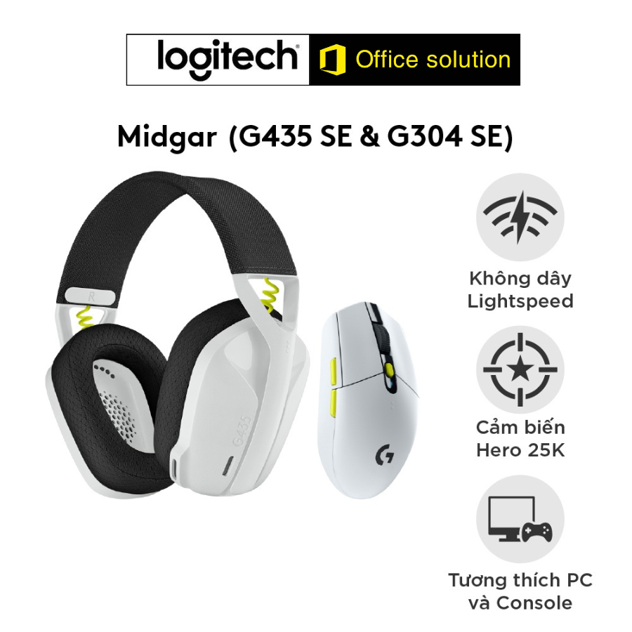 Combo Chuột Logitech G304 SE Lightspeed & Tai nghe Bluetooth Logitech G435 SE - Tương thích PC,MAC P