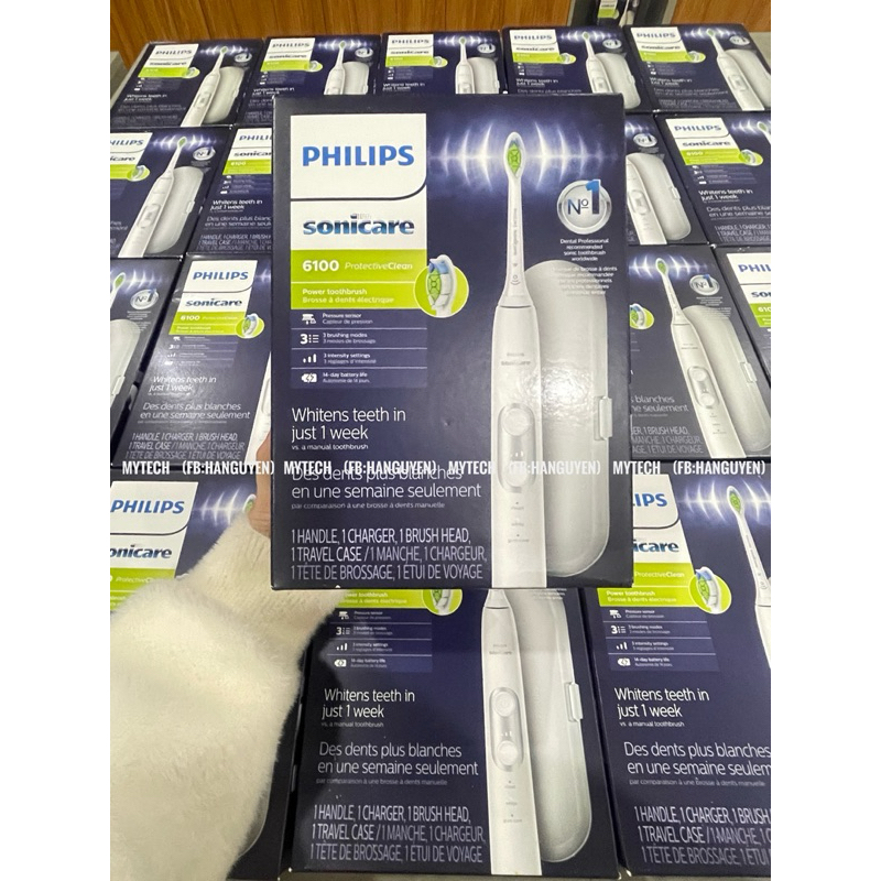 BÀN CHẢI ĐIỆN PHILIPS SONICARE PROTECTIVECLEAN 6100 MÀU TRẮNG