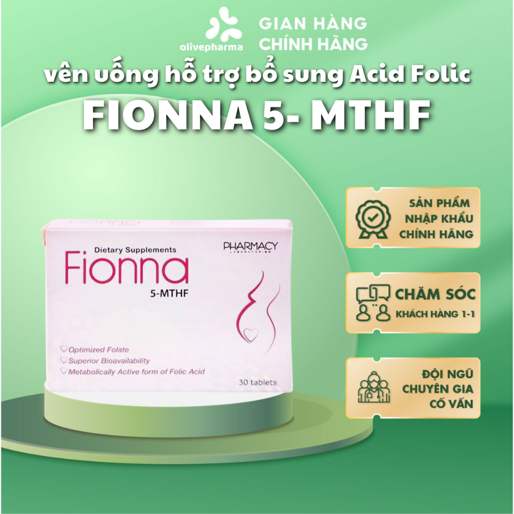 Olive Pharma Chính Hãng - Viên uống hỗ trợ bổ sung Acid Folic Fionna 5- MTHF