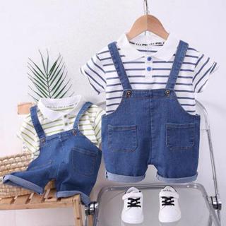 Set bộ quần áo polo yếm kẻ 2 màu hàng Quảng châu cao cấp BY KID CLOTHING