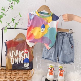 Set bộ quần áo 3 lỗ loang 2 màu hàng QCCC BY KID CLOTHING