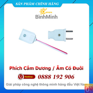 Phích cắm điện 220v - 250v 10a phích cắm dương chân tròn / phích âm có chuôi. phích cắm đực / cái