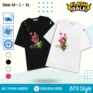 Áo Thun Nữ In Hoa Tuylip, Áo Phông Nữ Đẹp Form Rộng Chất Liệu Cotton Co Dãn 2 Chiều Không Phai AC221