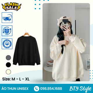 Áo Sweater Trơn Nam Nữ Chất Liệu Cotton Mềm Mịn Phong Cách Basic
