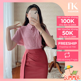Áo Sơ Mi Kẻ Caro Nk Fashion Thiết Kế Trẻ Trung Basic Có Thể Mặc Hàng Ngày UKSM2305001