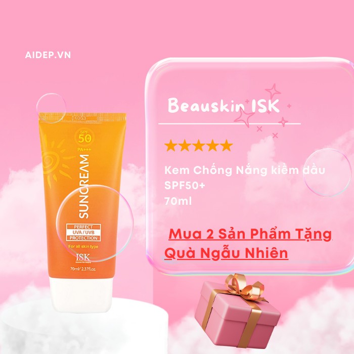 Kem Chống Nắng Dưỡng Ẩm Và Kiềm Dầu ISK Suncream SPF50+ BEAUSKIN